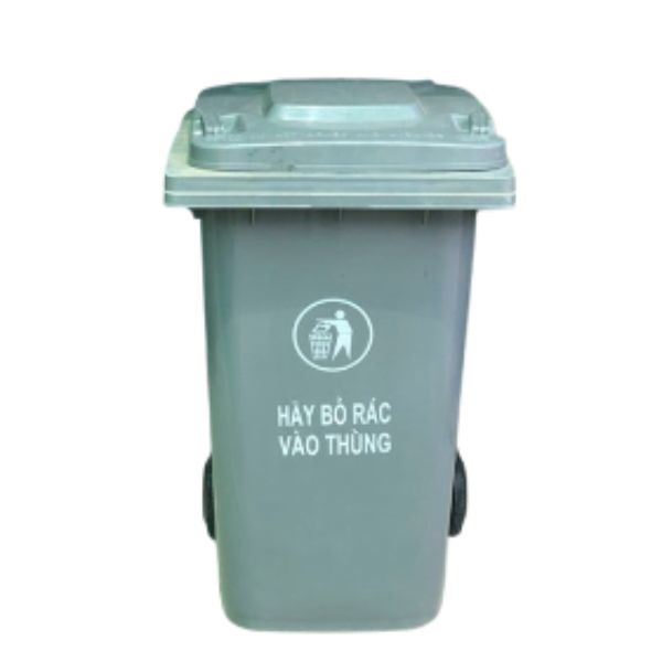 Thùng rác nhựa 240 lít màu xám