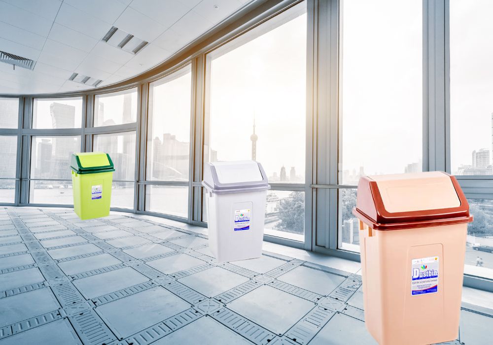 Thùng rác nắp lật trung