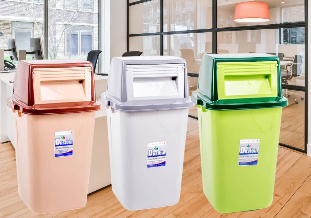 Thùng rác văn phòng nắp lật 42 lít Thùng rác văn phòng nắp lật 42 lít