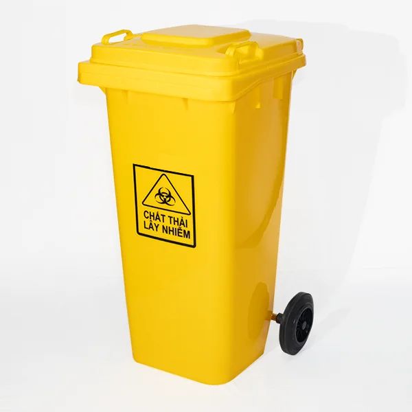 Thùng rác nhựa y tế 120 lít màu vàng