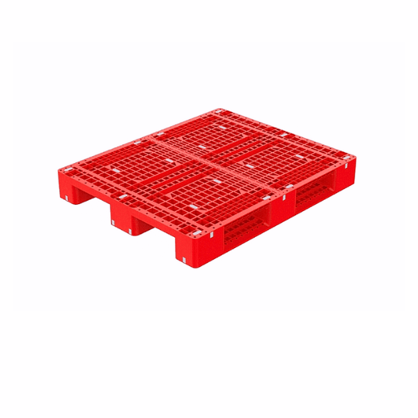 pallet nhựa s4-1576 không lõi thép tải trọng cao, bền chắc màu đỏ