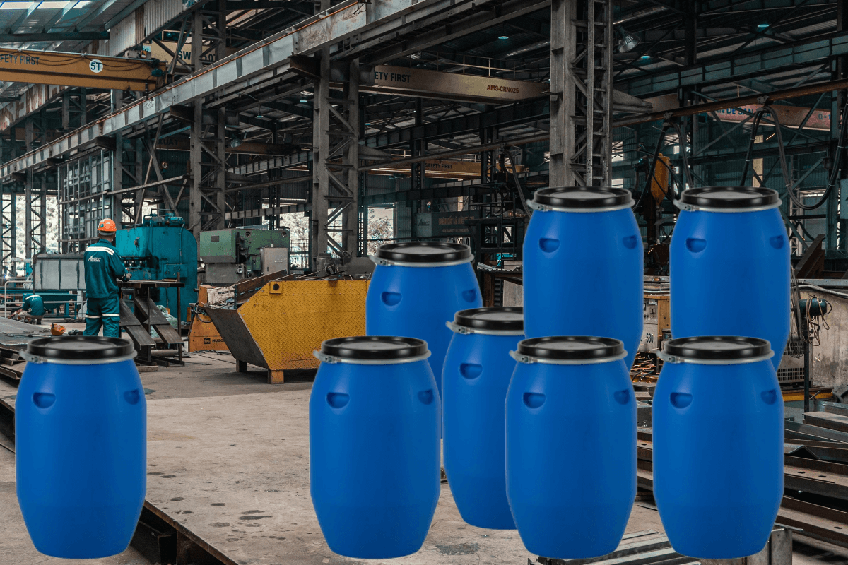 Ứng dụng thùng phuy nhựa 120 lít đai sắt