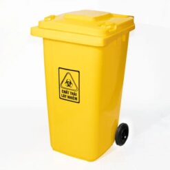 Thùng rác nhựa 240 lít màu vàng