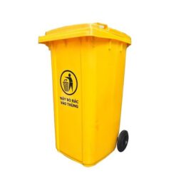 Thùng rác nhựa 240 lít màu vàng