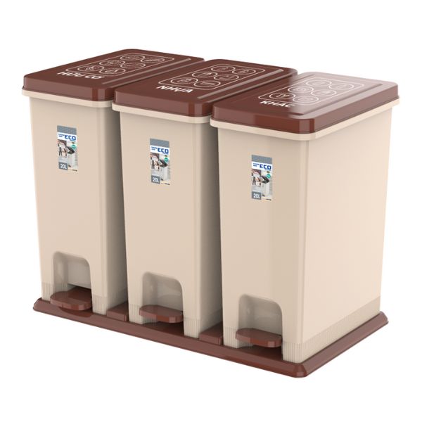 Thùng rác nhựa phân loại 3 ngăn